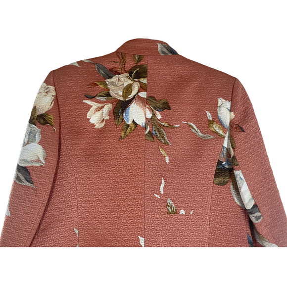 ELLEN TRACY LINDA ALLARD PEACH FLOWER JACKET/BLAZER - Picture 7 of 11
